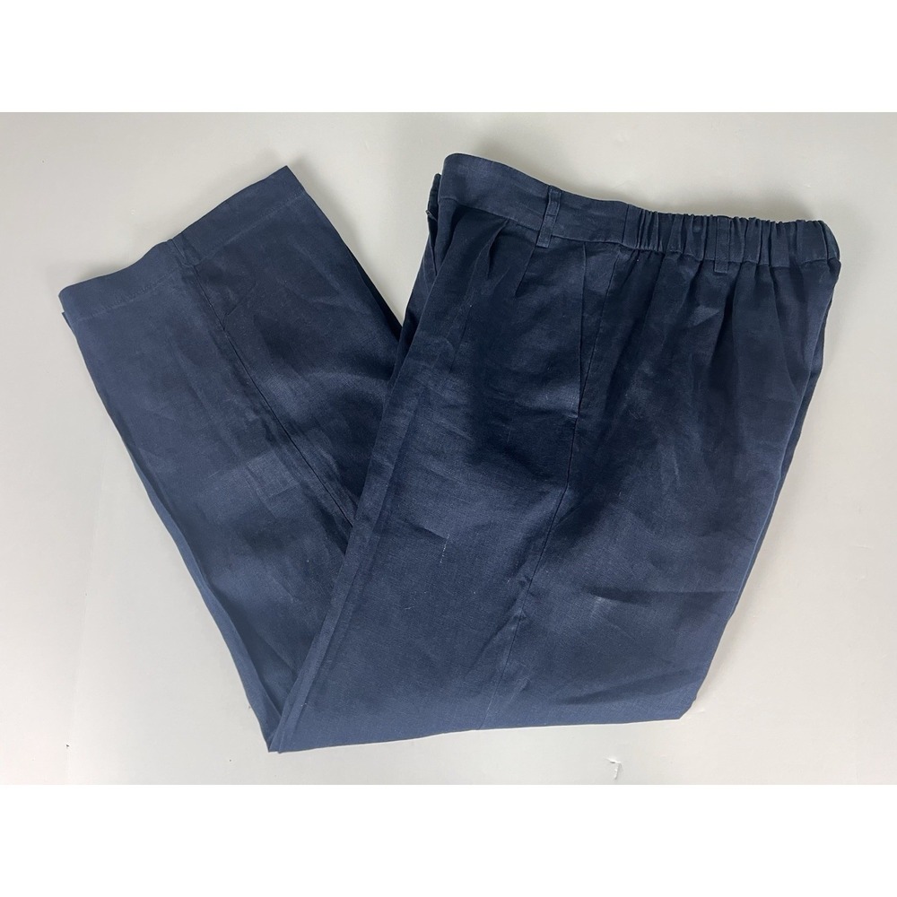 Quince Women's 100% European Linen Pleated Trouser / Deep Navy / 4